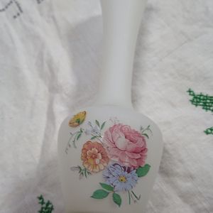 Handpainted Milk Glass Vase